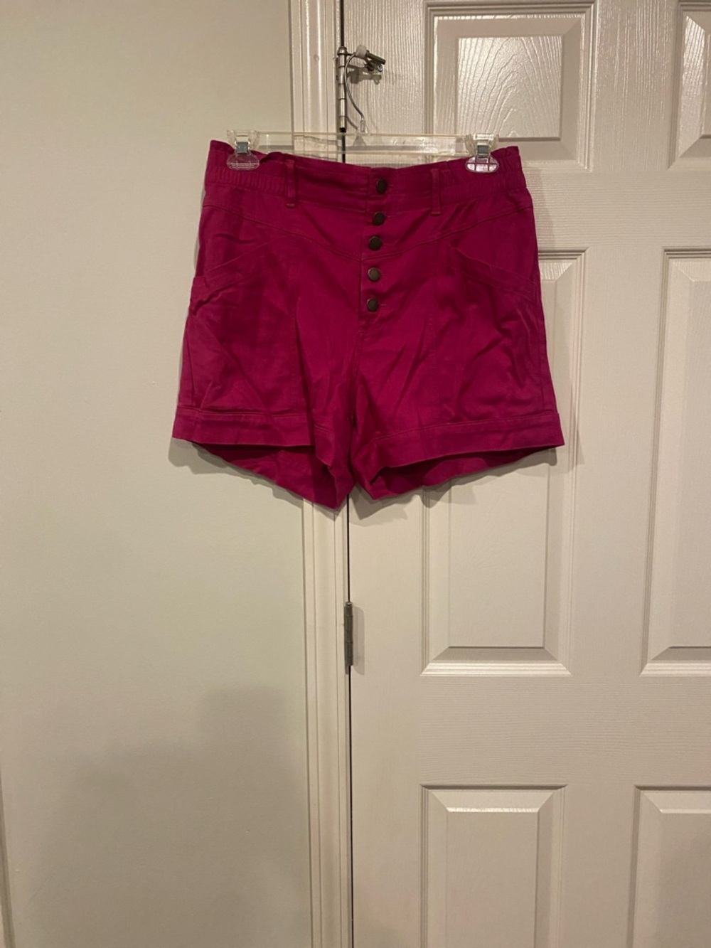 Knox Rose Magenta High-Waist Button Front Shorts